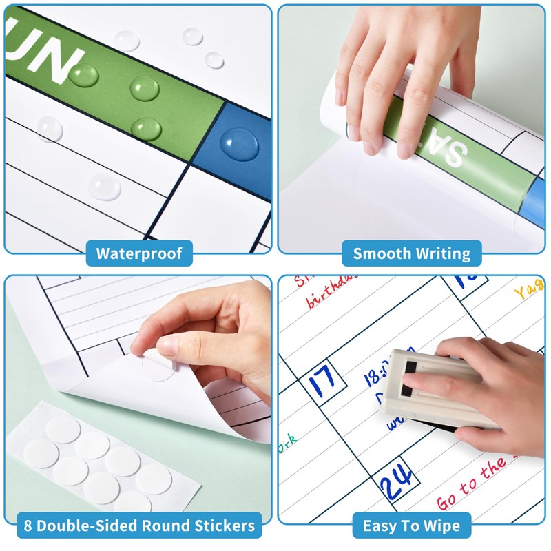 Large Dry Erase Calendar - Undated 1 Month Dry Erase