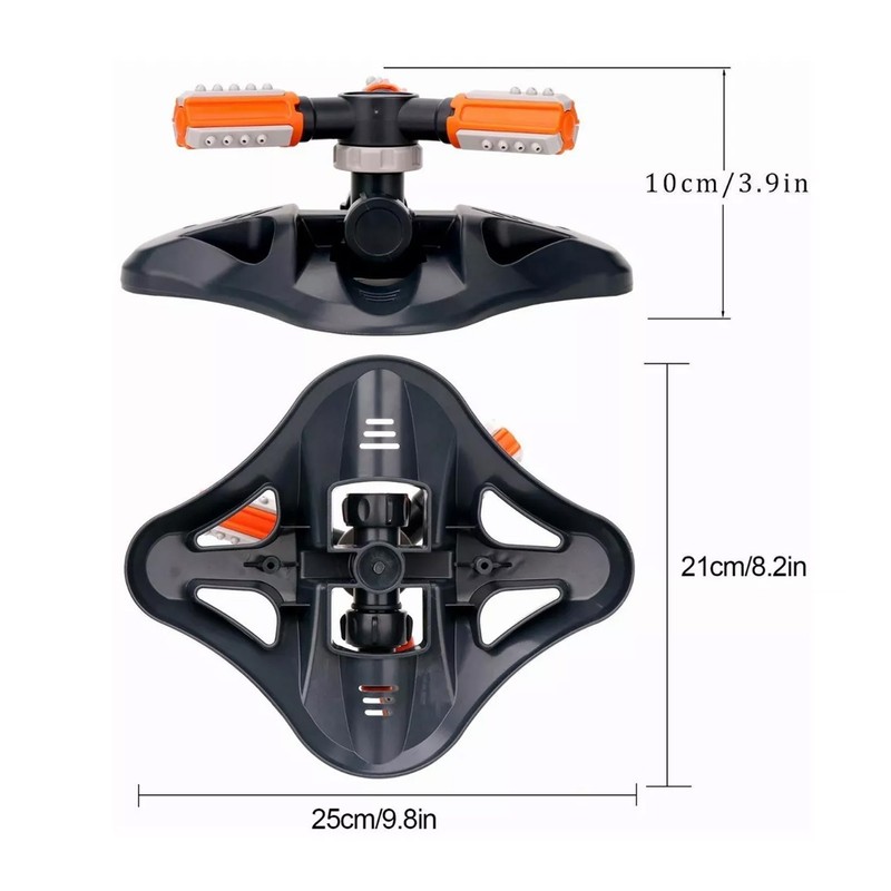 Lawn Sprinkler 3 Arm Nozzles 360° Auto Rotating Irrigation Water