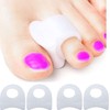 4 Pieces White Toe Separator Gel Toe Straightener Silicone Toe Protection for Overlapping Toes, Hammer Toes, Soft and Comfortable