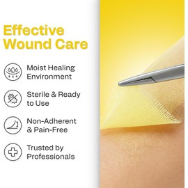 AWD Medical 4"x4" Xeroform Petrolatum Dressing, Non-Adherent Sterile Mesh Gauze for Burns, Skin Grafts, Surgical Wounds & Lacerations, Individually Wrapped (25 Count)
