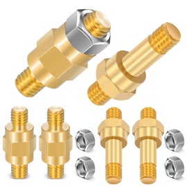 8 Pieces Brass Side Post Battery Terminal Bolt 3/8 Inch Standard Side Post Battery Terminal Stud Extender Automotive Battery Post Adapter for Car Audio Cable Extension Kit Accessory, 1.57 1.81 Inch