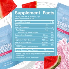 Paleovalley Paleovalley Essential Electrolytes Powder - Full Spectrum Watermelon Electrolyte Powder for Hydration, Energy and Muscle Recovery - No Sugar Added - 28 Servings