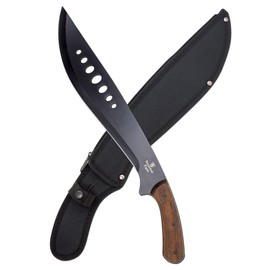 Snake Eye Machete with Heavy Duty Construction-Ergonomic Non-Slip Handle and Belt Sheath for Gardening, Land-Management, Bushcraft, Hunting and Outdoor (Brown & Black)