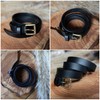 Gusti Sarina Simple Slim Leather Belt with Golden Buckle Waist