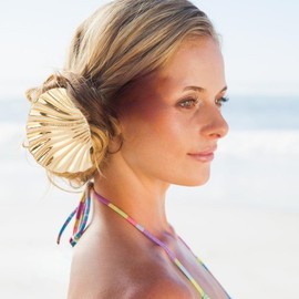 TODDER 3PCS Starfish Hair Claw Clips Seashell Hair Clips, Large Gold Metal Claw Clips for Thick Hair for Women and Girls