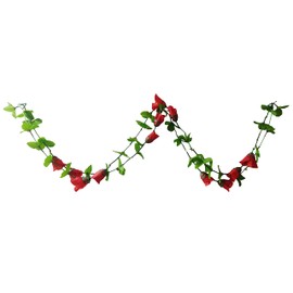 Purpledip 2 Pcs Rose Branch Artificial Flower Garland Replica Wall Door Decoration (12429)