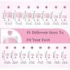 Dsixnails 240 uñas postizas cuadradas cortas y rosas para mujer