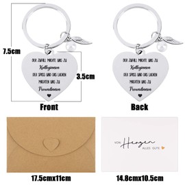 COLOFALLA Keyring for Colleagues, Farewell Gift with Engraving, Leaving Gift, Friendship Gift, Thank You, Lucky Charm for Birthday, Christmas, Retirement (A), a