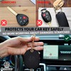 ANHBKAR Black Leather Key Cover for Broken Car Key Loop