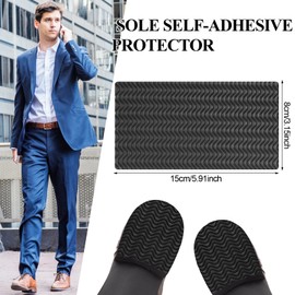 8 Almohadillas Antideslizantes de Parte Inferior de Zapatos Protector de Suela Autoadhesivo Agarres Antideslizantes para Zapatos Almohadillas para Suela de Zapato (Negro, 5.9 x 3.2 Pulgadas)