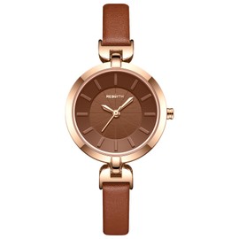 OIDEA Women's Leather Watch Leather Strap: Women's Watch Quartz Analogue Elegant Watch with Slim Genuine Leather Strap Gift for Women Girlfriend Sister, brown, Strap.