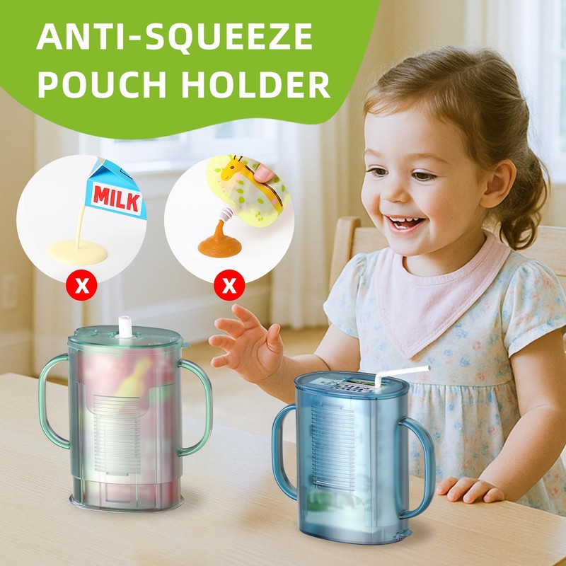 btrfe 2 Pack Pouch Holder No Squeeze for Food Pouches