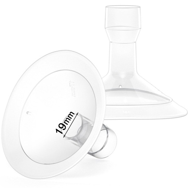MompMuir Two-Piece 19 mm Flanges Breast Shields Compatible with Lansinoh/Medela/Spectra