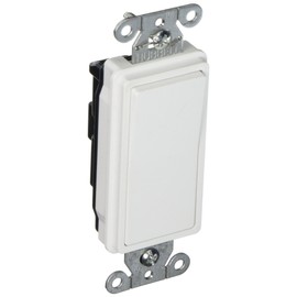 Hubbell DS120W Decorator Switch, Single Pole, 20 amp, 120/277V, White (Pack of 10)