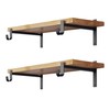 EZYDECOR Closet Rod Bracket Shelf Bracket with Hook Black Closet