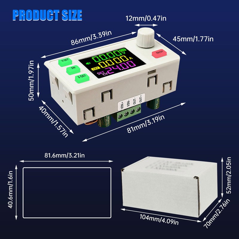 DC Adjustable Buck Boost Converter Voltage Regulator, SK120X DC6-36V 120W