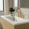 Gold Bathroom Faucet 2 Handle 8 Inch Deck Mounted 3