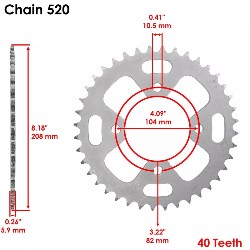 Honda Blue Drive Chain And Sprockets Kit for Honda ATC350X
