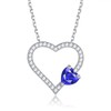 Women's Necklace with Birthstone Heart Pendant 925 Silver Jewellery Gifts