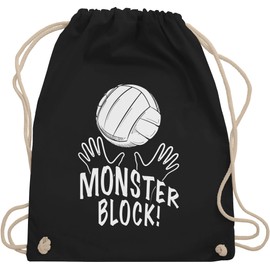Shirtracer - Volleyball gifts accessories - Monster block! - Gym bag and fabric bag made of cotton, 1 black, Einheitsgröße