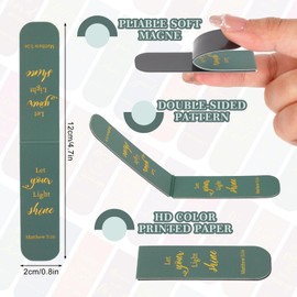JarThenaAMCS 48Pcs Bible Verse Magnetic Bookmarks Jesus Faith Book Marks Inspirational Scripture Quotes Magnet Page Clips for Teachers Students Book Lovers Reading Gifts