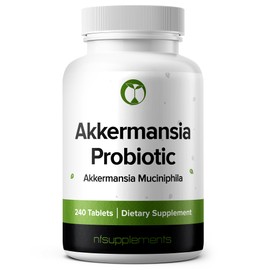 Natural Foundation Supplements Suplemento probiótico Akkermansia Muciniphila 240 tabletas 100 millones de AFU Probióticos para hombres y mujeres...   