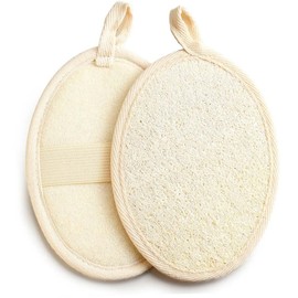 Natural Loofah Sponge Exfoliating Body Scrubber,Exfoliating Loofah Sponge,2 Pcs Natural Shower,Shower Body Exfoliator Scrubbing Pads,Large Lufas for Men and Women Loufa Biodegradable Luffa