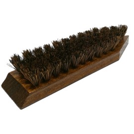 Hebold Schuhmacherei Large Dirt Brush Deluxe Brown Varnished Coconut Fibres Natural Brown Mixed, dark