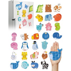Large Size! Animals Shape Alphabet Magnets Puzzle Magnetic Letters for Fridge & Whiteboard, Alphabet Game Toys, Educational Toys for 2 3 4 5 6 Year Olds Toddlers Learning Toys, Gift for Boys & Girls