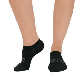 Bam&bü Women's Premium Bamboo Viscose No Show Uplifting Message Socks - pairs - Black - Medium 7.5-10