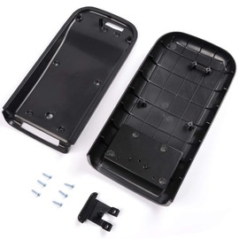 Center Console Lid Kit with Latch Compatible with Chevry 2002-2009 Trailblazer GMC Envoy/Compatible with Oldsmobile Bravada 2002-2004 Black Armrest Cover with Latch & Screws