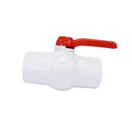 CMI Inc 3 Inch PVC Ball Valve Inline Threaded, Schedule 40, Single-Handle Shut-Off Valve, White, EPDM Seal, Pipe Connector For Swimming Pool, Sewer Pipe, PVC Pipes and Fittings (3")
