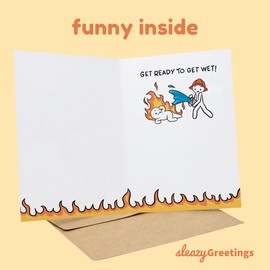Silly Firefighter Funny Birthday Card for Him or Her - Funny Anniversary Cards for Husband or Wife - Naughty, Dirty, Inappropriate Valentine's Day Card for Men or Women - Is It Hot In Here Card