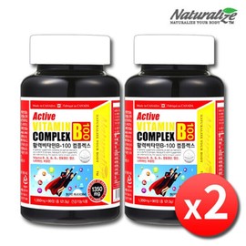 Active Vitamin B100 Complex High-Dose B Group B12 2 Bottles 6 Months of Vitality Vitamin B Group B100 Highly Concentrated B1 B3 B5 B6 B9 Complex / 활성 비타민B 100 컴플렉스 고함량 B군 B12 2병 6개월 활력 비타민 비군 B100 고농축 B1 B3 B5 B6 B9 복합체