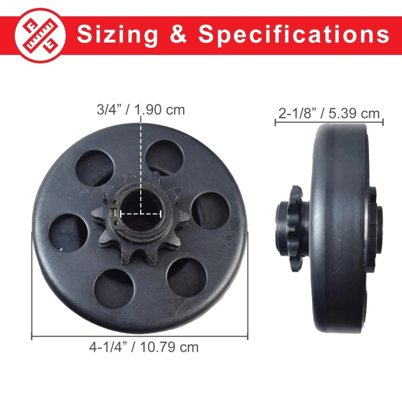 AlveyTech Clutch Assembly with 3/4" Shaft & 10 Tooth #420