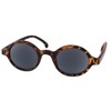 I-Sential Round Reading Sunglasses Tortoise Brown Frame Smoke Black UV400