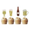 Morndew 24 PCS Goblet Beer Glass Champagne Cheers Cupcake Toppers