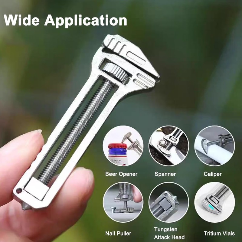 Compact Titanium Multi-tool, Pocket Multitool Mini Wrench, Bottle Opener Keychain,