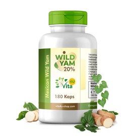 Wild Yam Wurzel 20% Extrakt von Vita 4U® | hochdosierte 150mg Diosgenin bei 750mg Mexican Wild Yamswurzel je Kapsel | vegan, frei von Zusätzen & laborgeprüfte Qualität | 180 Kapseln
