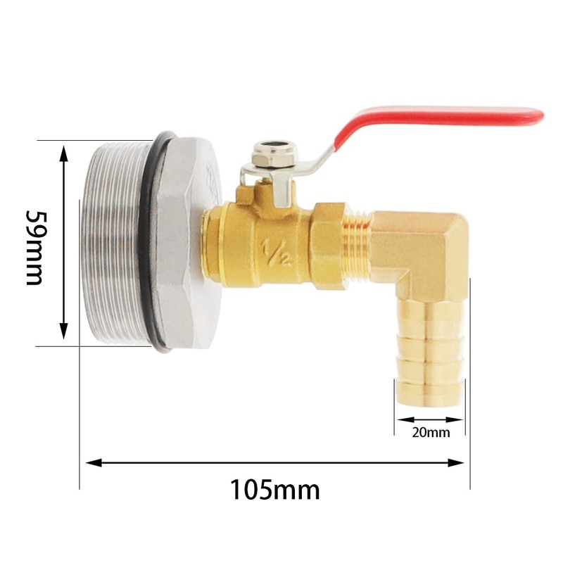 Carvedexquisitely 2" Drum Faucet for 55 Gallon Drum,Brass Rain Barrel