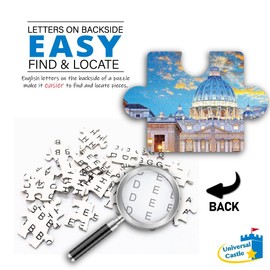 Universal Castle 1000 Piece Puzzle for Adults Landscape Panorama Italy Scythe Landmark Photo Classic Impossible Puzzle Toy (St. Peter's Basilica, Vatican)