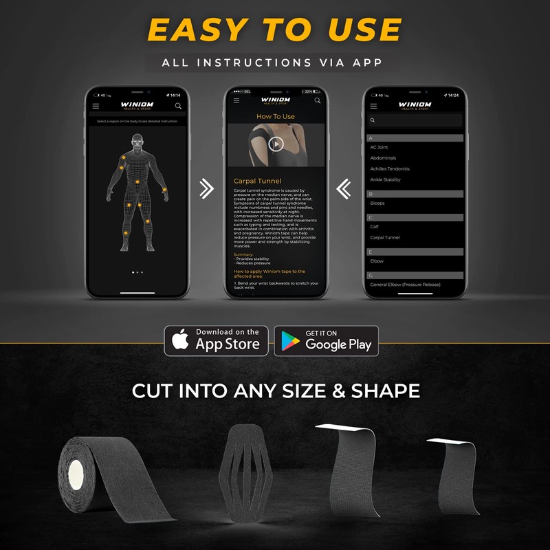 Kinesiology Tape-Incredible Support for Athletic Sports and Recovery+Free Taping Guide-Uncut