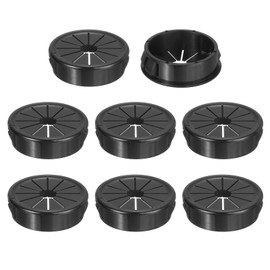 sourcing map 8Pcs Desk Grommet Black, Snap Bushing Grommet With Shutter for Holes with 1.38"(35mm) Mounting, Round Nylon Snap in Cable Desk Grommet for Cables and Cords Management