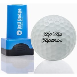 HODL 21 Ball Badge - Golf Ball Stamp, Self-Inking Golf Ball Stamper, Golf Ball Marker, Reusable Golf Ball Marking Tool to Identify Golf Balls - Reusable Ink Stamp (The Happy Series) (Tap Tap Taparoo)