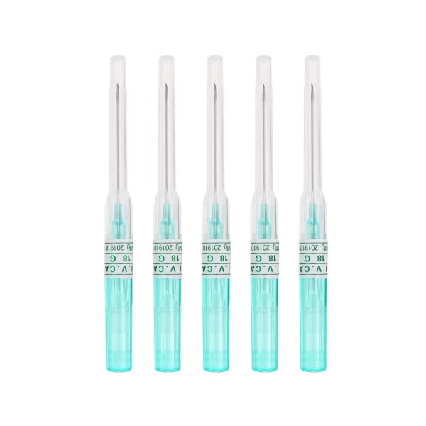 5PCS Body Piercing Needles - SHZDMH 18G Gauge Steel Cartilage Piercing Catheter Needles for Lip Tongue Piercing Tattoo Supply (18G)