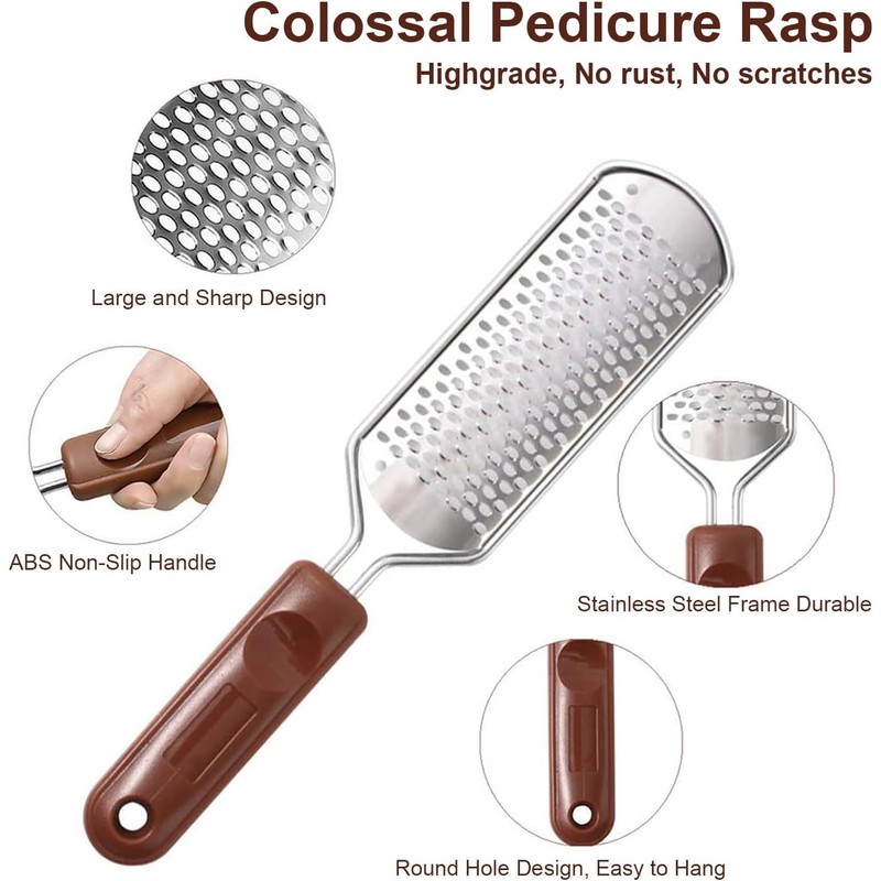 Foot File & Callus Remover,Heavy - Duty Pedicure Tool with