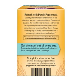 Yogi Purely Peppermint Tea 16BAGS NET WT 0.85OZ (24G)