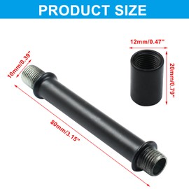 Litoexpe Double End Straight Pipe Lamp Stem Kit 80mm(3.15"), Lamp Extension Rod with Connector 4 Pcs, Lamp Rod Hardware Light Fixture Parts Replacement Black