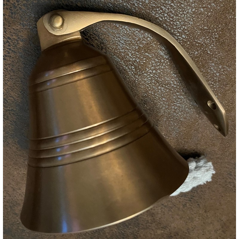 Ship Bell for Maritime Wall Decoration Burnished Brass