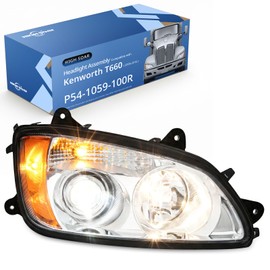 High Soar Headlights for 2008-2016 Kenworth T170 T270 T370 T440 T470 T660 T700,Headlamp AssemblyFront with DOT Approved High and Low Beam Turn Signal Projector Replacement Right/Passenger Side